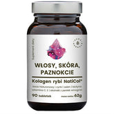 Μαλλιά, δέρμα, νύχια, ψάρι κολλαγόνο Naticol + σελήνιο + βιοτίνη 90 δισκία 62g AURA HERBALS